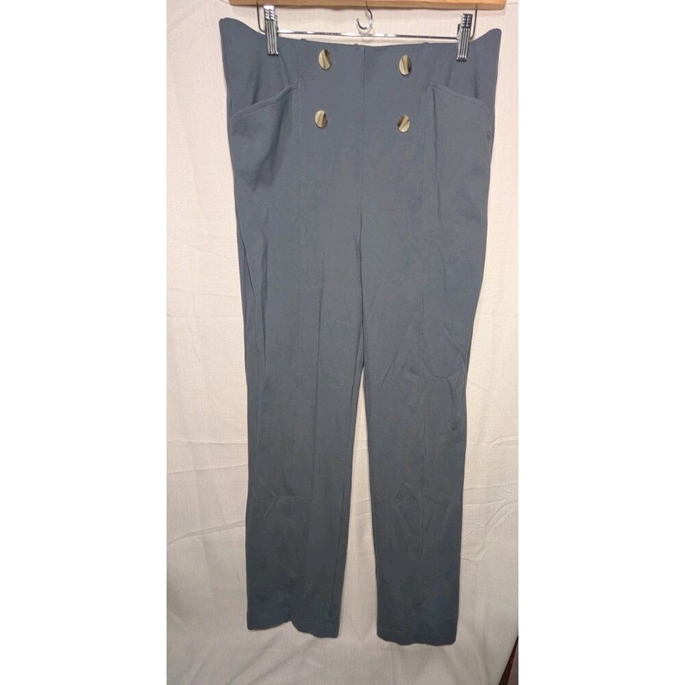 Betabrand Womens Atlantic Wide Leg Dress Pants Sz 2XL Long Blue Haze Stretch